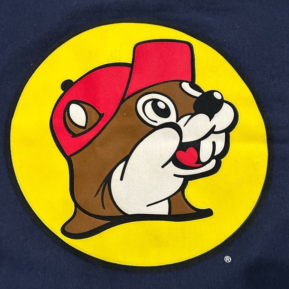 Buc-ee's RARE older blue Beaver Logo blanket - 38" x 52" - cotton/poly - Picture 2 of 6